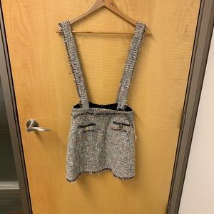 Zara tweed mini skirt with suspenders